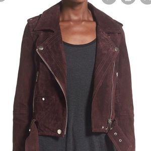 Blank NYC Morning Suede Moto Jacket in Burgundy